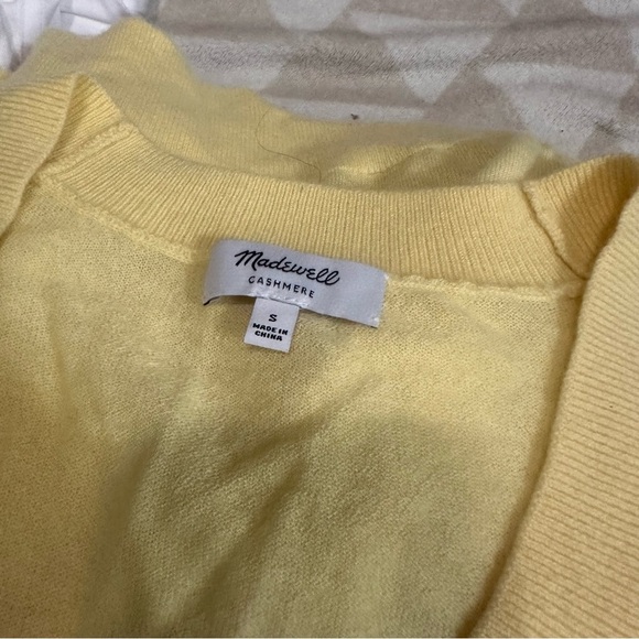 Nwot Madewell iced lemon Cashmere U-Neck Pullover - Picture 5 of 6